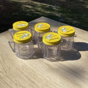 Osterizer Mini Blend Container Set Yellow Lids 5 Piece Kitchen‎ Appliance Parts
